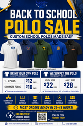 POLO SHIRT WITH SCHOOL LOGO ADDED- PROVIDED BY US