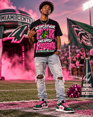 Miami Central Rockets We Apply Pressure breast cancer awareness spirit tee