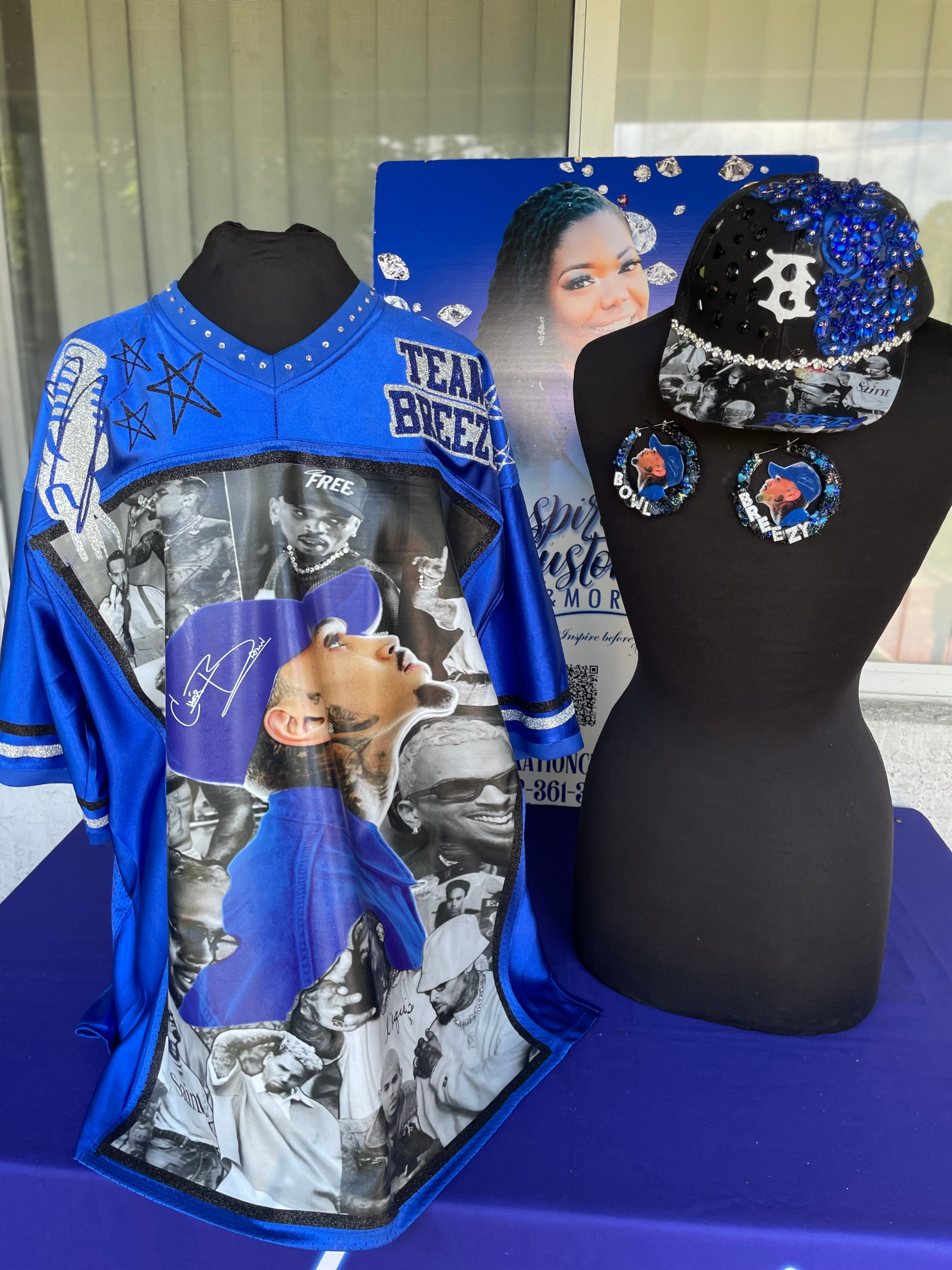 BREEZY BOWL GLITTER JERSEY- BLUE