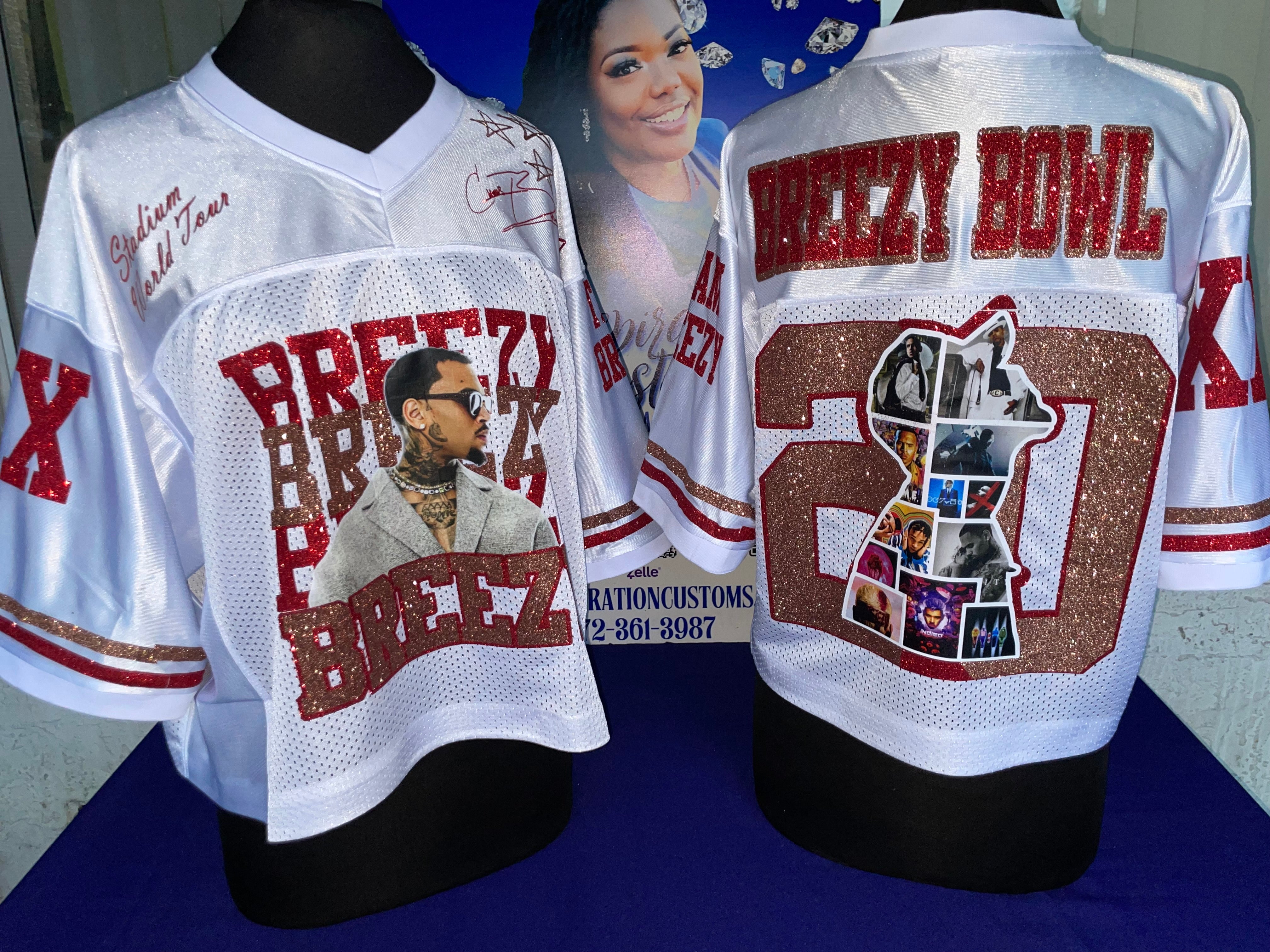 BREEZY BOWL GLITTER JERSEY- BLUE