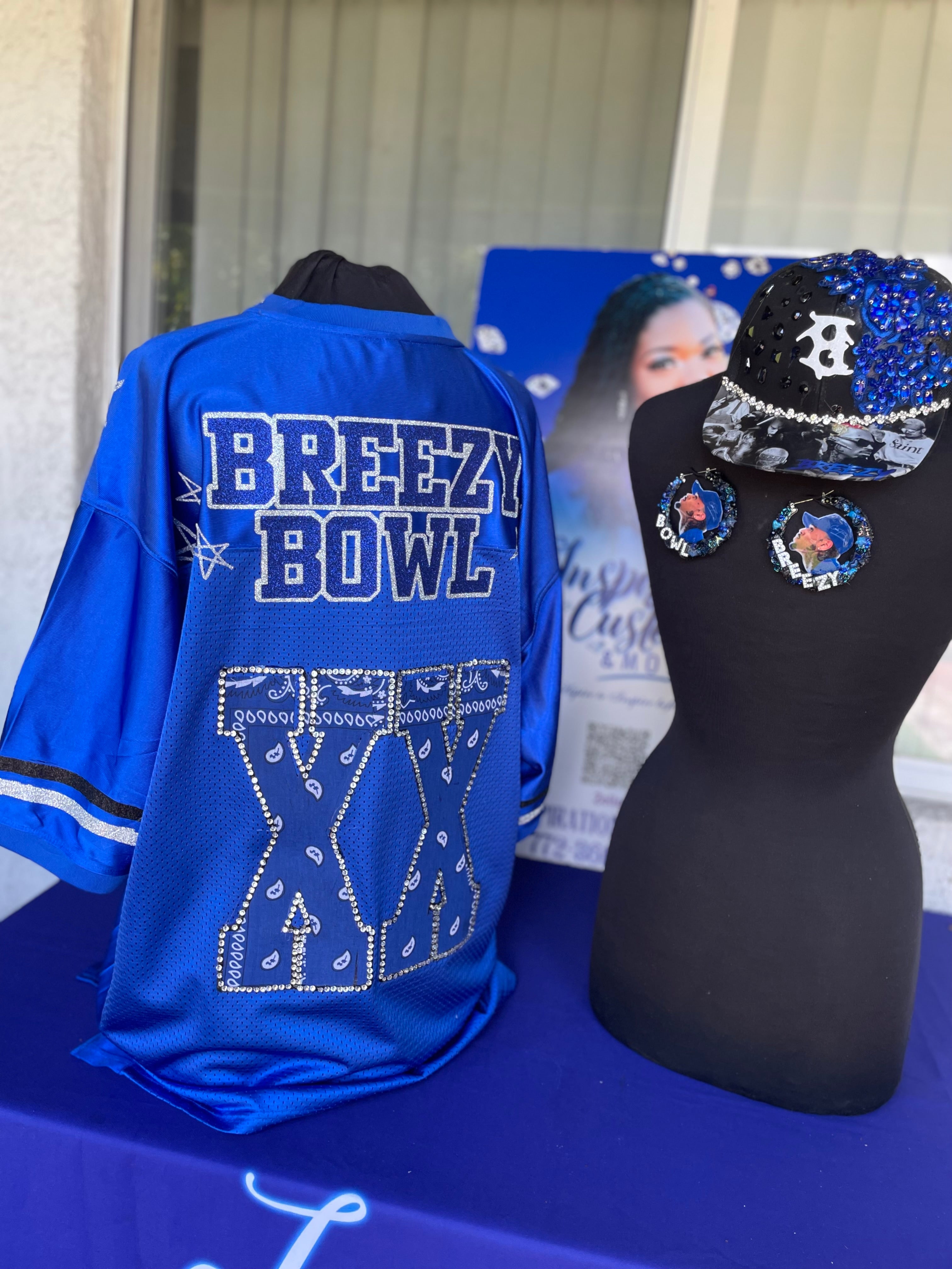 BREEZY BOWL GLITTER JERSEY- BLUE