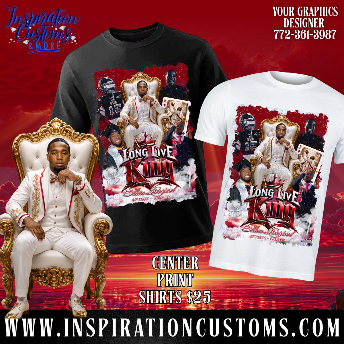 Center Print Memorial Tee – Akin “KING” Liverpool