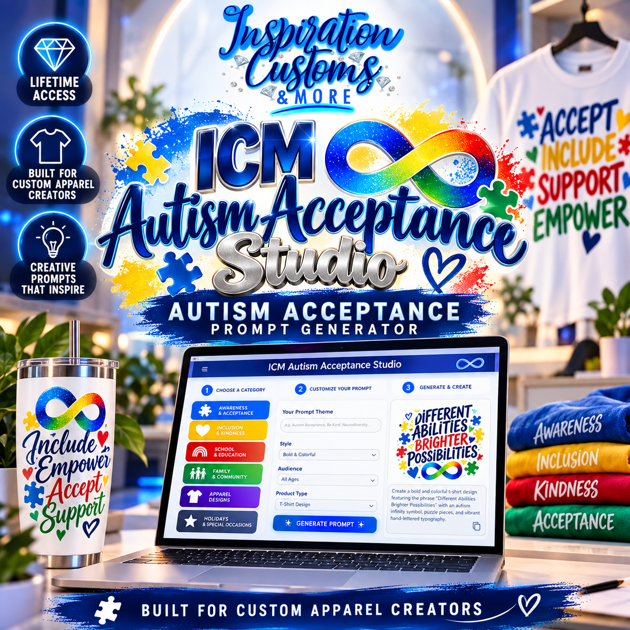ICM Autism Acceptance Studio prompt generator
